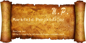 Markfeld Periklész névjegykártya